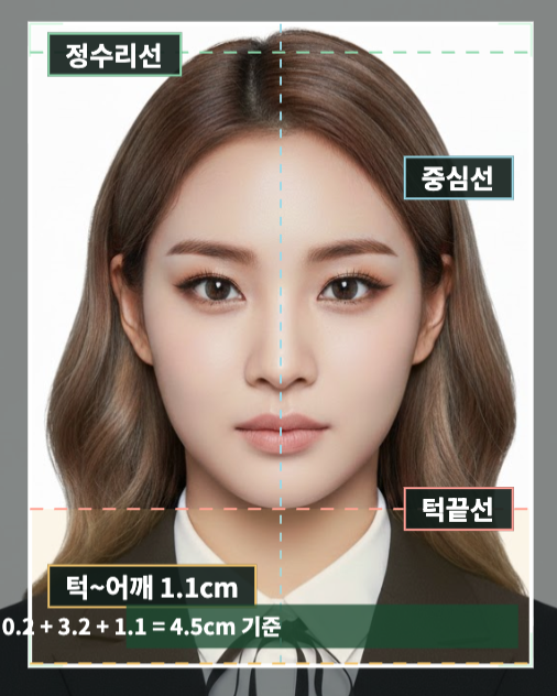 권장 여권사진 예시